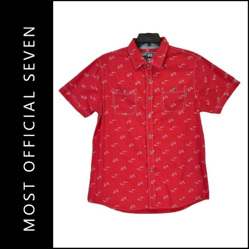 Most OFCL Seven Men’s Short Sleeve Dress Shirt Size Medium M